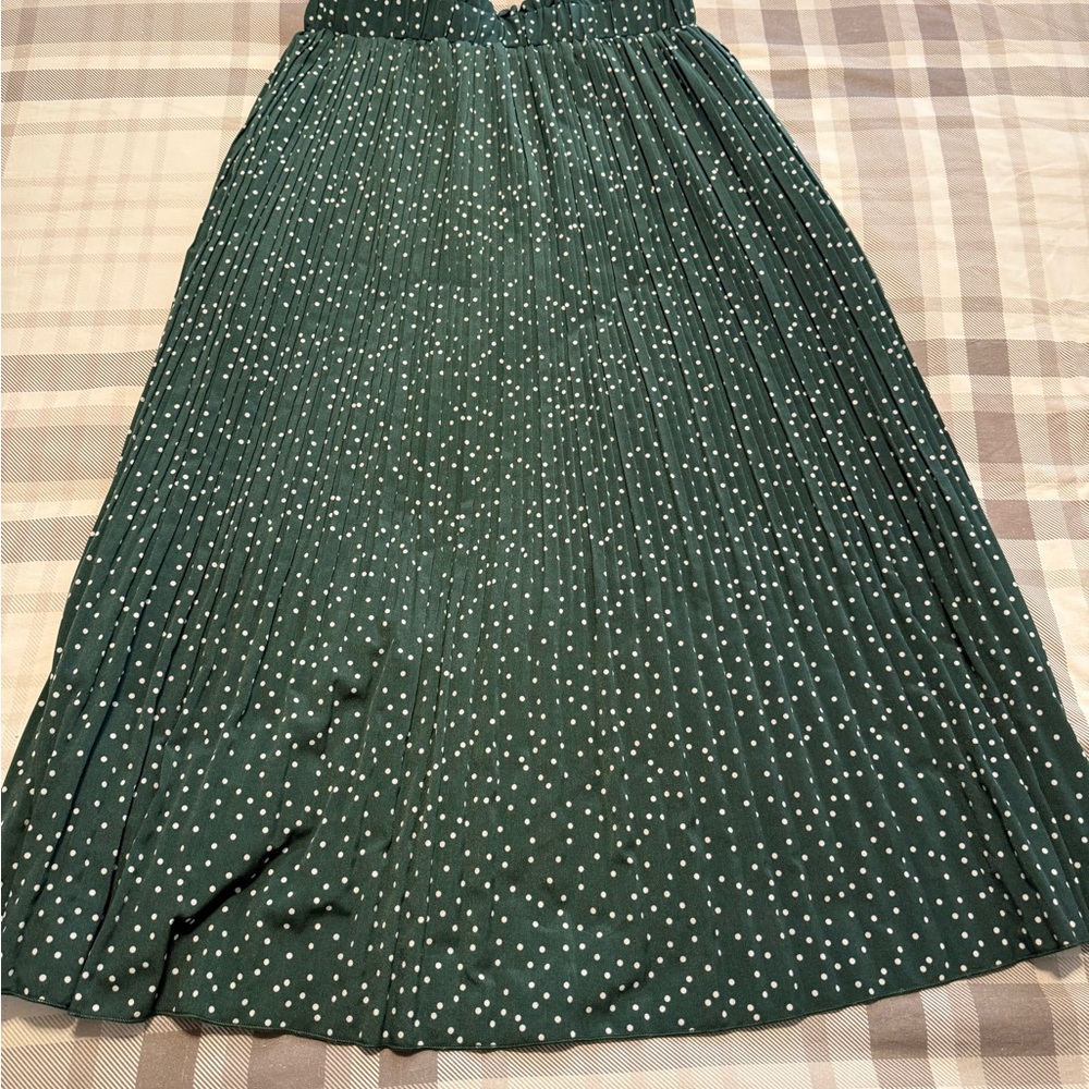 Chic Green Polka Dot Maxi Skirt